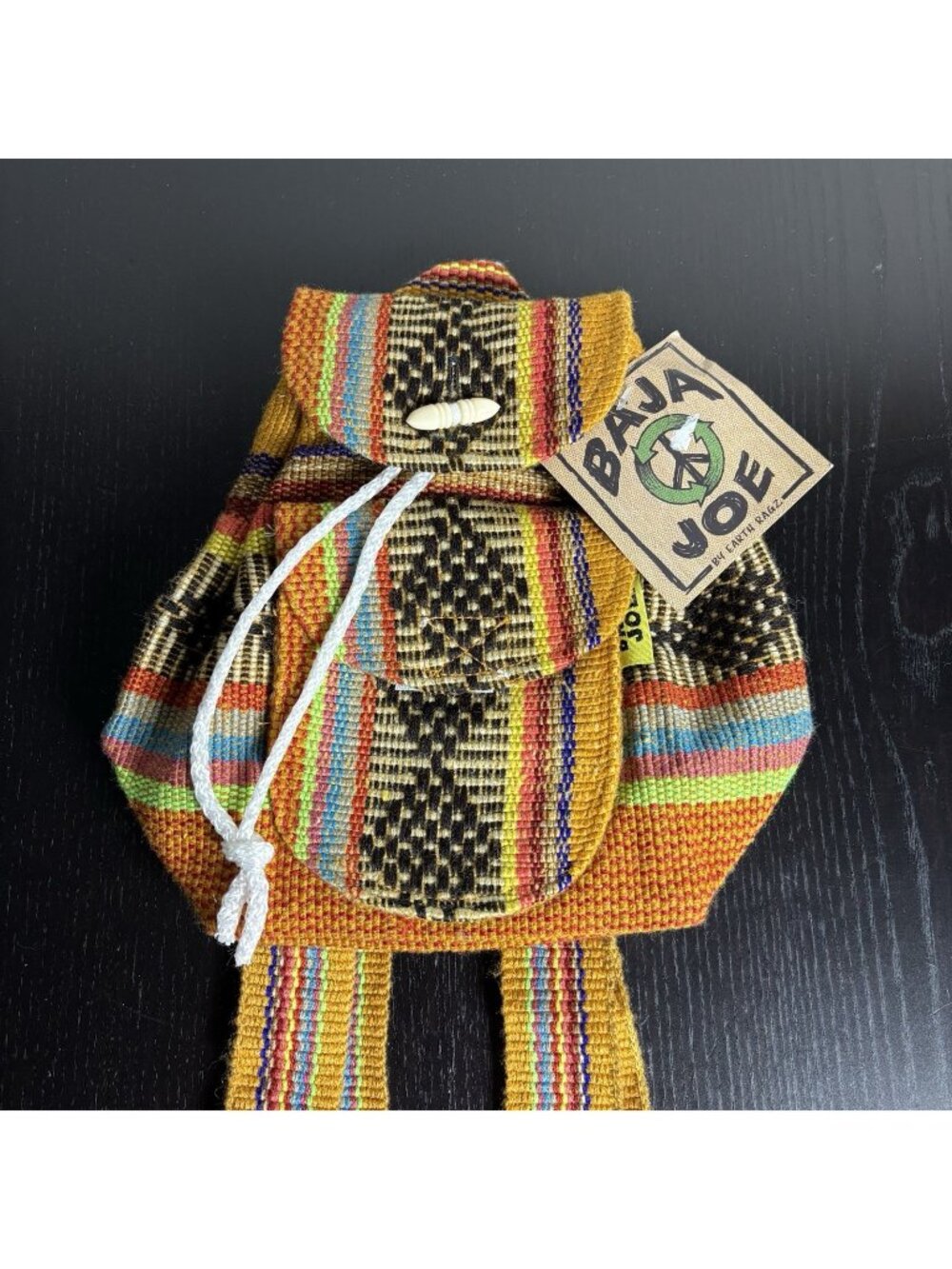 NWT BAJA JOE Pinzon Mini Woven Backpack 90s Mexican Style Festival Hippie Boho